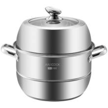 美厨（maxcook）蒸锅 304不锈钢34cm二层蒸锅 加厚复底汤锅 燃气电磁炉通用MCZ223