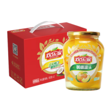 欢乐家 黄桃罐头 900g*2瓶 休闲食品 方便速食 礼盒整箱装