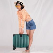 ELLE 她 铝框拉链行李箱拉杆箱女万向轮行李箱女旅行箱