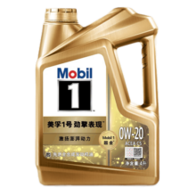 美孚（Mobil）超金美孚1号劲擎表现 全合成机油 发动机润滑油 0W-20 SP级  4L