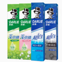 88VIP！DARLIE 好来 牙膏超白茶家庭家用套装 190g*4支