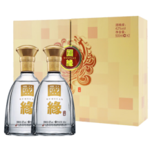 今世缘国缘对开礼盒 双开42度500ml*2瓶装 白酒纯粮酒 江苏名酒宴请送礼 42度 500mL 2瓶