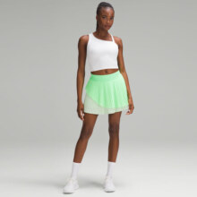 lululemon丨Tiered Pleats 女士高腰网球裙 LW8AIPS 苤蓝绿/开心果 8