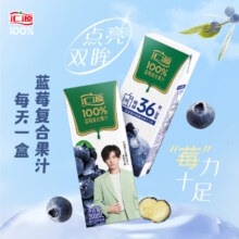 汇源 100%蓝莓复合果汁200ml*12盒 0添加纯果汁健康花青素饮料礼盒