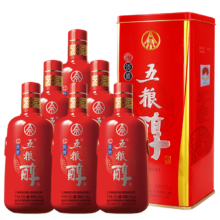 20点、plus会员：五粮液 五粮醇红淡雅铁盒 浓香型白酒50度 500ml*6瓶 整箱装