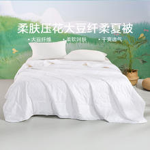 LOVO 乐蜗家纺 罗莱生活旗下品牌 被子单双人被芯夏凉空调被保暖被子纤维被 柔肤压花大豆纤柔夏被 220*240cm