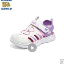 京东百亿补贴：Skechers 斯凯奇 儿童包头凉鞋 302969L 女童/白色/薰衣草色/WLV