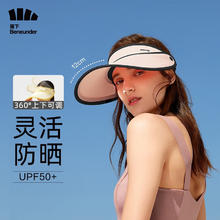 Beneunder 蕉下 防晒帽遮阳帽女士太阳帽夏季空顶帽子女防紫外线 天际 石英粉
