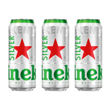 再降价，pLus会员，喜力星银500ml*3听 喜力啤酒Heineken Silver