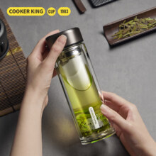 PLUS会员：炊大皇 COOKER KING 双层玻璃杯 320ml