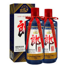 LANGJIU 郎酒 郎牌郎酒 2019年乙亥猪年酱香型白酒 53度 500mL 2瓶 装（送手提袋）