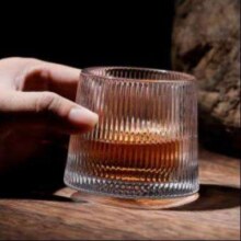 PLUS会员：NERVISHI 乐唯诗 玻璃旋转杯 竖纹款