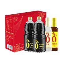 88VIP:千禾酱油0添加礼盒1.28L*2+500ML*2特级生抽白醋料酒炒菜调味家用