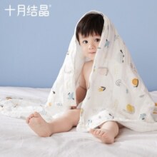 十月结晶春夏婴儿浴巾纯棉纱布新生儿超柔吸水大毛巾儿童宝宝浴巾 蜗牛