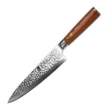 tuoknife 拓 白泽日式锤纹锻打厨师菜刀大马士革切付牛刀家用切片切肉厨房刀具 白泽8寸厨师刀