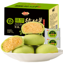 PLUS会员：千丝 抹茶绿豆饼 整箱500g 约14个