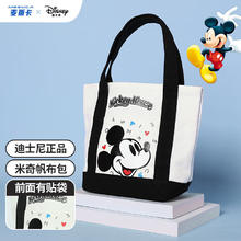 Disney 迪士尼 包包女包迷你帆布手提包卡通帆布包生日礼物女米奇帆布小包
