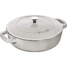 staub 珐宝 搪瓷铸铁锅 珐琅锅炖锅 双手 寿喜烧锅浅型电磁加热 燃气灶 烤箱 白色26厘米3.3升40501-479