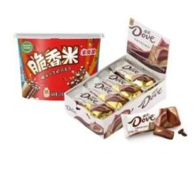 Dove 德芙 巧克力224g盒装+脆香米216g碗装