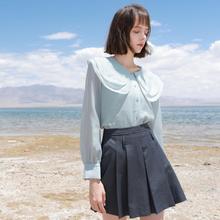 3COLOUR 三彩 翻领衬衫灯笼袖衬衣内搭小衫优雅气质上衣女
