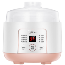 美的（Midea） 电炖锅 隔水炖煲汤锅 七大烹饪功能电砂锅 白瓷内胆 防干烧迷你电炖盅 bb煲 婴儿辅食锅 【隔水柔炖】 DZ08Easy101 0.8L