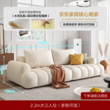 狄普直排猫抓布科技布沙发客厅奶油风简约现代轻奢小户型钢琴键6018 2.2m多人位【咨询寄布样】 [旗舰版 Q弹坐感]抗菌磨砂布