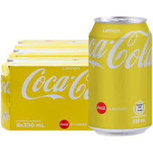 可口可乐香港黄罐 Coca 柠檬可口可乐330ml*8罐*2组