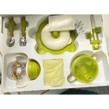 babycare宝宝辅食碗婴儿专用注水保温碗不锈钢儿童餐具围兜组合7件套