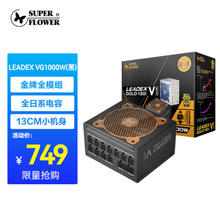 振华 电脑电源/金牌全模/全日系电容/13CM小机身/十年保固 LEADEX VG1000W