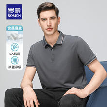 ROMON 罗蒙 5a抗菌冰丝凉感短袖t恤男翻领 POLO上衣