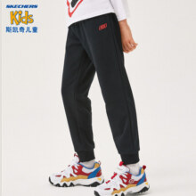 Skechers斯凯奇童装儿童运动裤秋冬款男女童长裤大童裤子保暖裤L319B023 碳黑/0018/冬季款 L