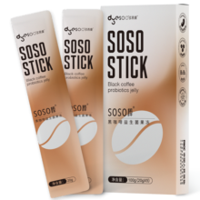 多燕瘦 soso棒黑咖啡益生菌果冻 含膳食纤维益生菌益生元白芸豆提取物 郑多燕100g/盒 12盒