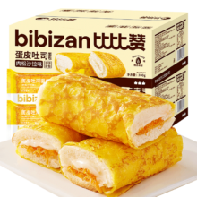 PLUS、概率券：比比赞（BIBIZAN）蛋皮吐司肉松沙拉味300g*5件