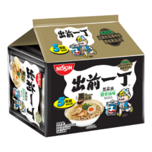 PLUS会员：出前一丁日清 进口方便面 黑蒜油猪骨汤味100g*5袋 *9件