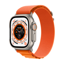 Apple/苹果 Watch Ultra 智能手表 GPS + 蜂窝款 49毫米 钛金属表壳橙色高山回环式表带小号MNHP3CH/A5099元