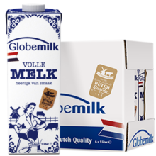 荷高（Globemilk）荷兰原装进口 3.7g优乳蛋白全脂纯牛奶 1L*6 营养高钙早餐奶