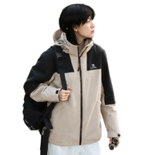 PLUS会员:骆驼（CAMEL） 冲锋衣 男女士情侣款透湿防寒保暖摇粒绒三合一登山服