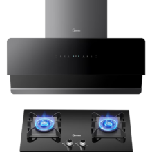 6.18预售、PLUS会员：Midea 美的 JA9+Q70 蒸汽洗烟灶套装 1000Pa 天然气 5.0KW
