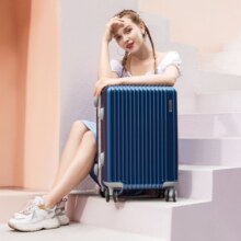 Diplomat外交官行李箱铝框大容量可登机大学生密码箱拉杆箱TC-903星光箱 蓝色 28英寸