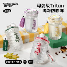 炊大皇 高颜值咖啡杯吸管杯水杯480ml