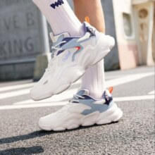 361度春夏网面透气男鞋 老爹鞋运动休闲鞋增高户外鞋 舒适复古运动鞋 【透气网面】羽毛白/氧气蓝-6783 41