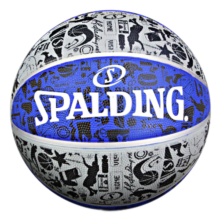 斯伯丁（SPALDING） 橡胶球涂鸦系列Blue橡胶室外颗粒耐磨7号篮球 84-478Y/橡胶球(7号球)