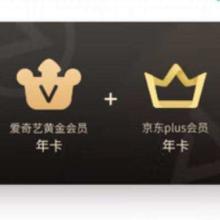爱奇艺黄金VIP年卡+京东PLUS会员年卡