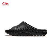 李宁（LI-NING）SOFT拖鞋情侣鞋24春夏新款厚底外穿增高简约潮流户外休闲沙滩拖鞋 暗夜黑 -3 41