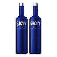 SKYY 深蓝 伏特加原味 原装进口洋酒鸡尾酒基酒 750ML*2瓶组套装