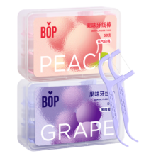 需换购：bop 波普专研 果味牙线棒元气白桃50支+多肉葡萄50支