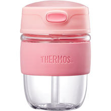 京东PLUS：THERMOS 膳魔师 便携吸管冷萃杯 410ml 树莓粉色