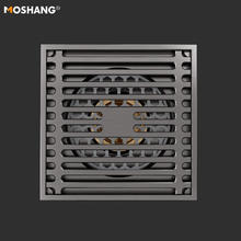 moshang 摩尚 枪灰色地漏全铜防臭卫生间淋浴房下水道隐形浴室洗衣机厕所 JD快递-网格款