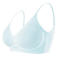 素肌良品果冻条内衣女夏季薄款无痕无钢圈透气u型小胸聚拢美背文胸 浅草绿 F均码
