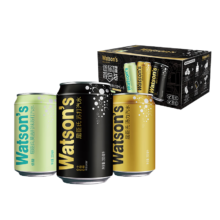 概率券、plus会员：屈臣氏（Watsons）苏打汽水 迷你罐混合装 三味齐享 气泡饮料 调酒推荐 200ml*8罐